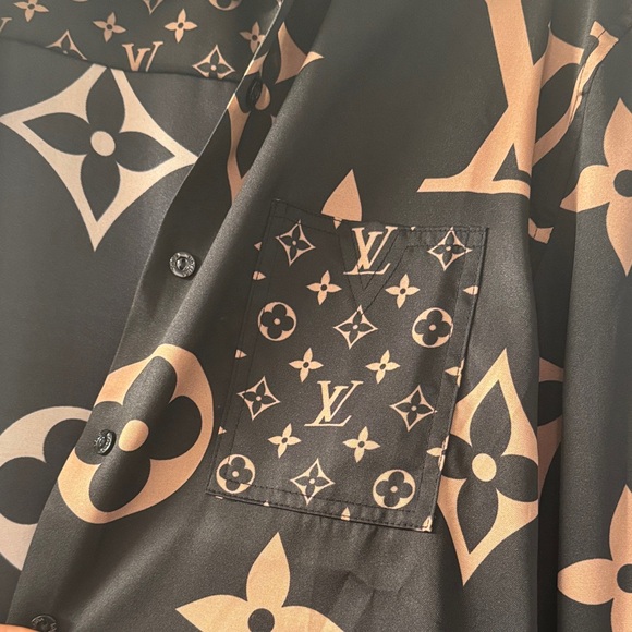 Louis Vuitton Black and Brown Button Down Shirt - Picture 5 of 9